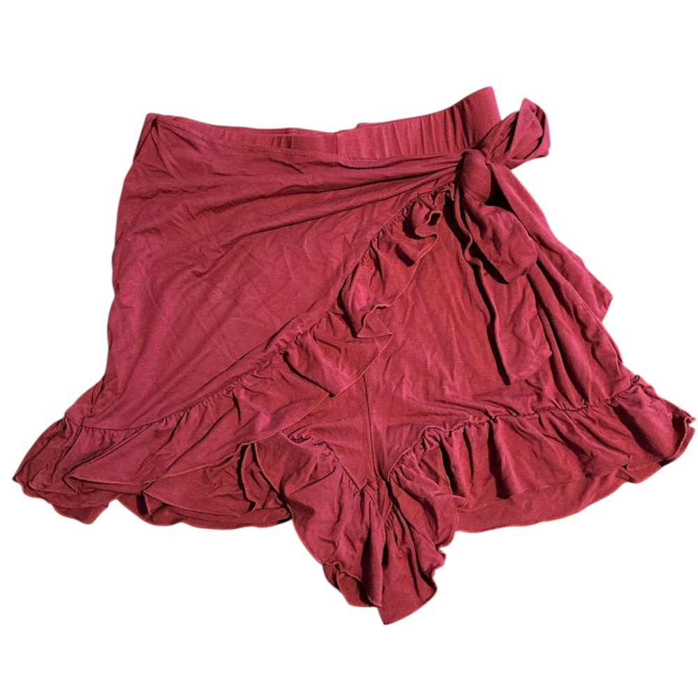 Halara Ruffled Burgundy Skort/Shorts